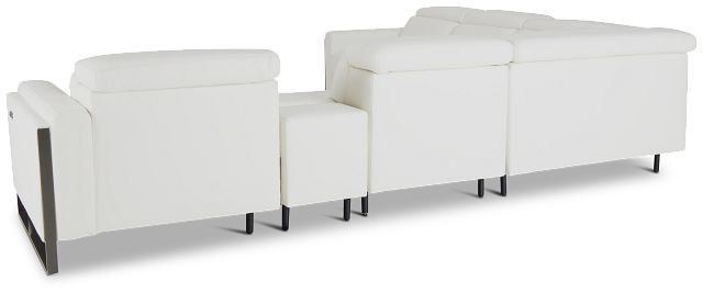 Atlas White Lthr/vinyl Medium Power Reclining Right Chaise Sectional