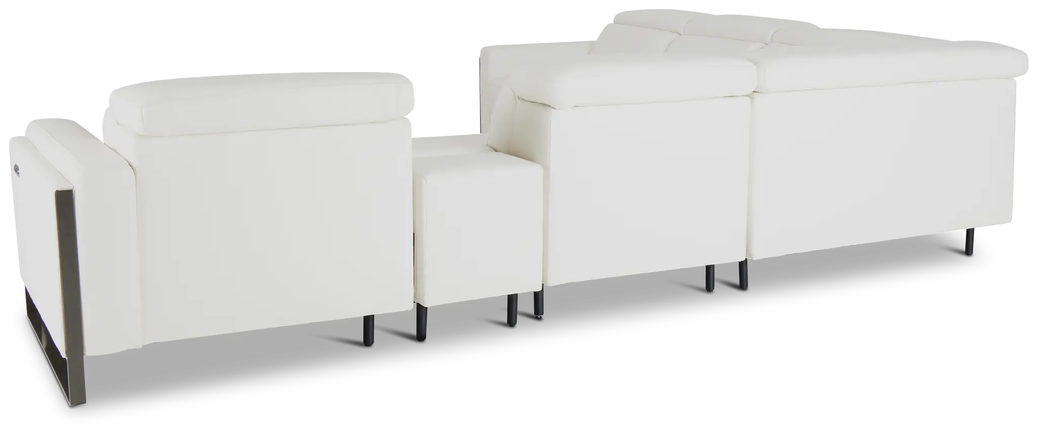 Atlas White Lthr/vinyl Medium Power Reclining Right Chaise Sectional Atlas White Lthr/vinyl Medium Power Reclining Right Chaise Sectional