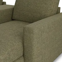 Citymod Green Fabric Large Right Chaise Sectional With Media Console