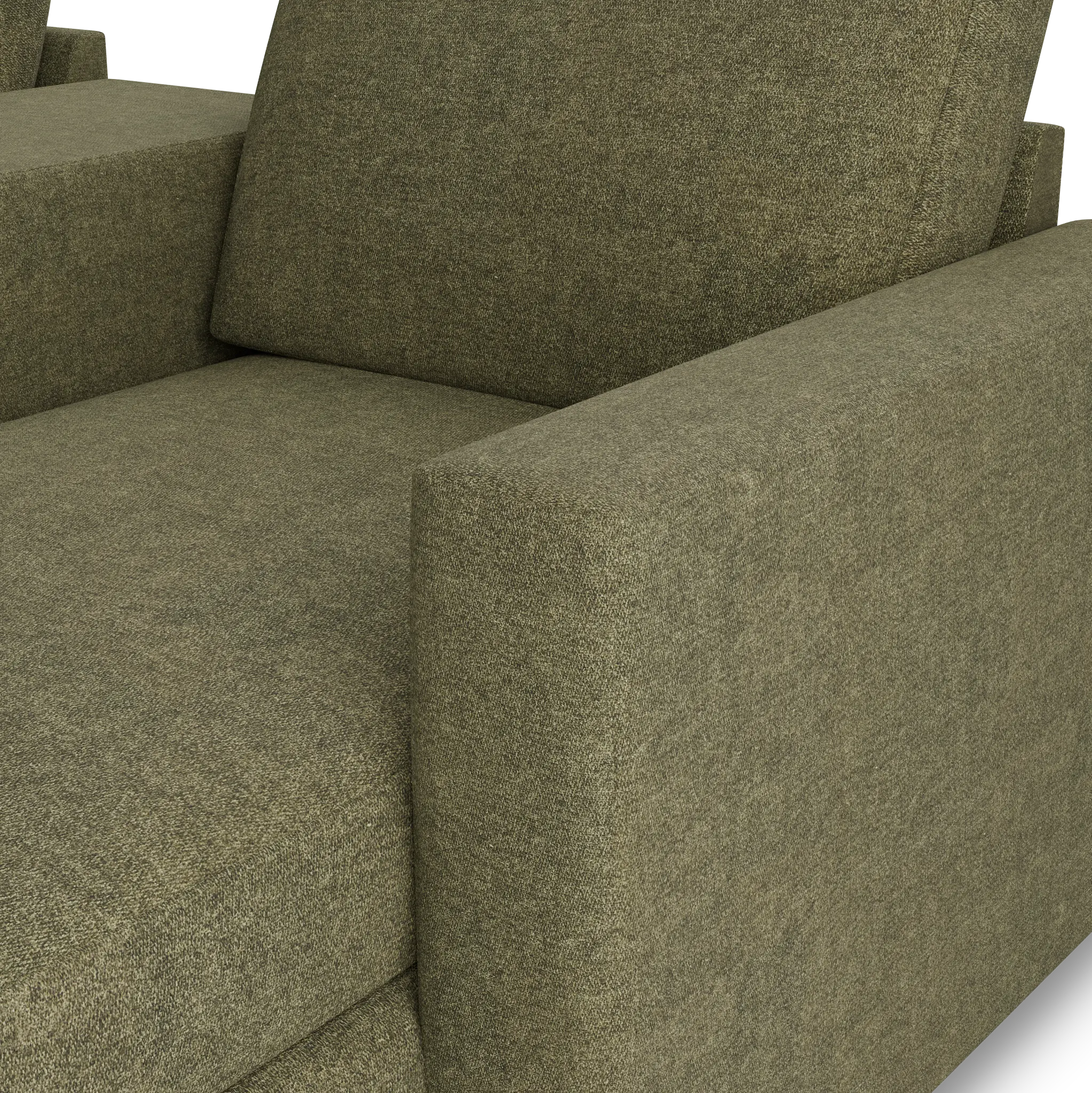 Citymod Green Fabric Large Right Chaise Sectional With Media Console Citymod Green Fabric Large Right Chaise Sectional With Media Console