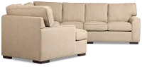 Sinclair Brown Fabric Large Left Cuddler Sectional