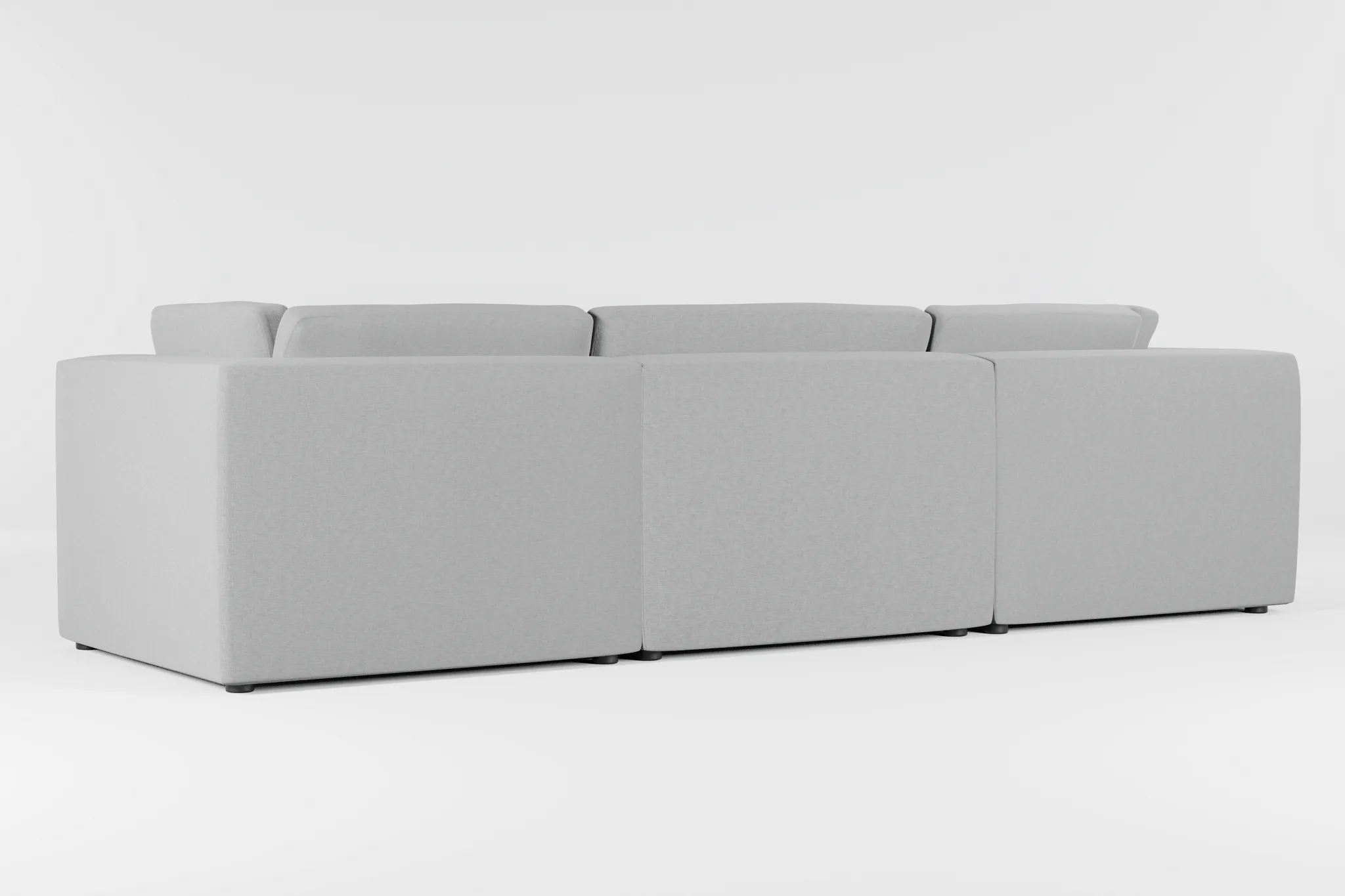 Destin Suave Gray Fabric 3-piece Modular Sofa