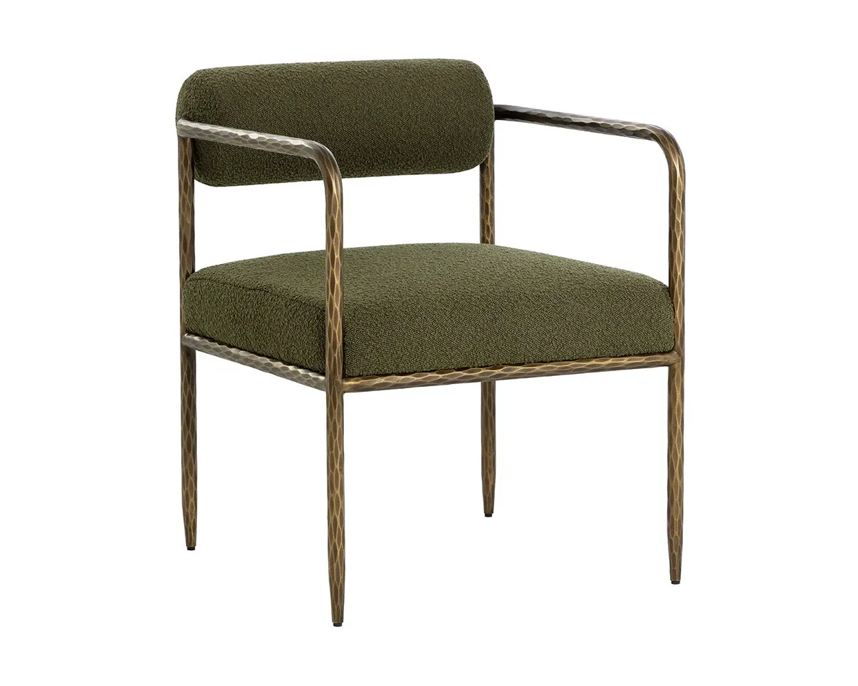 Ajan Dark Green Fabric Upholstered Arm Chair