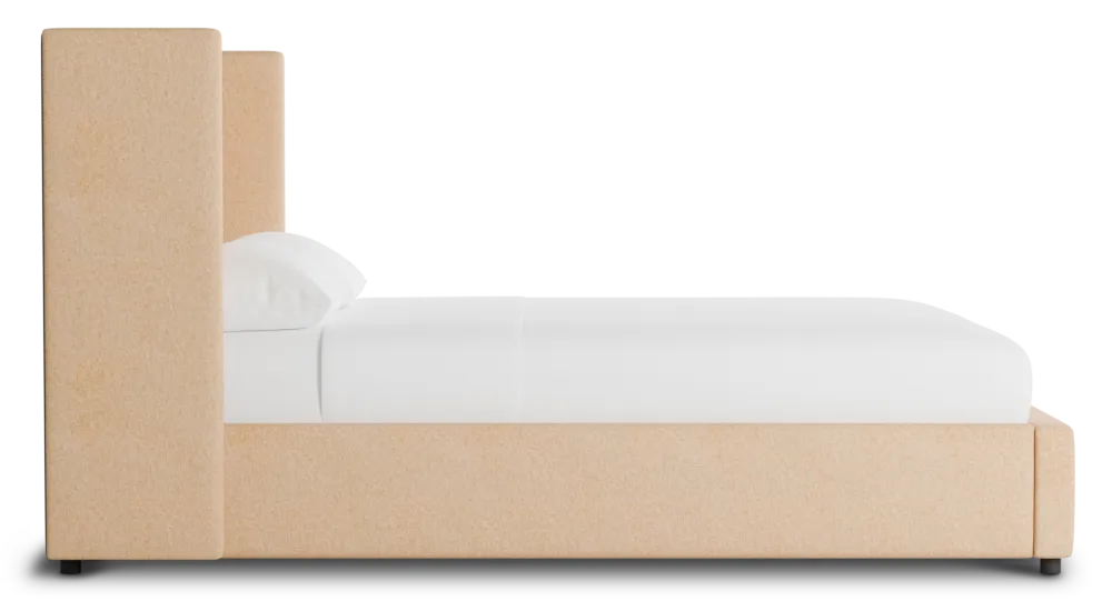 Captiva Merino Taupe 48" Upholstered Shelter Bed