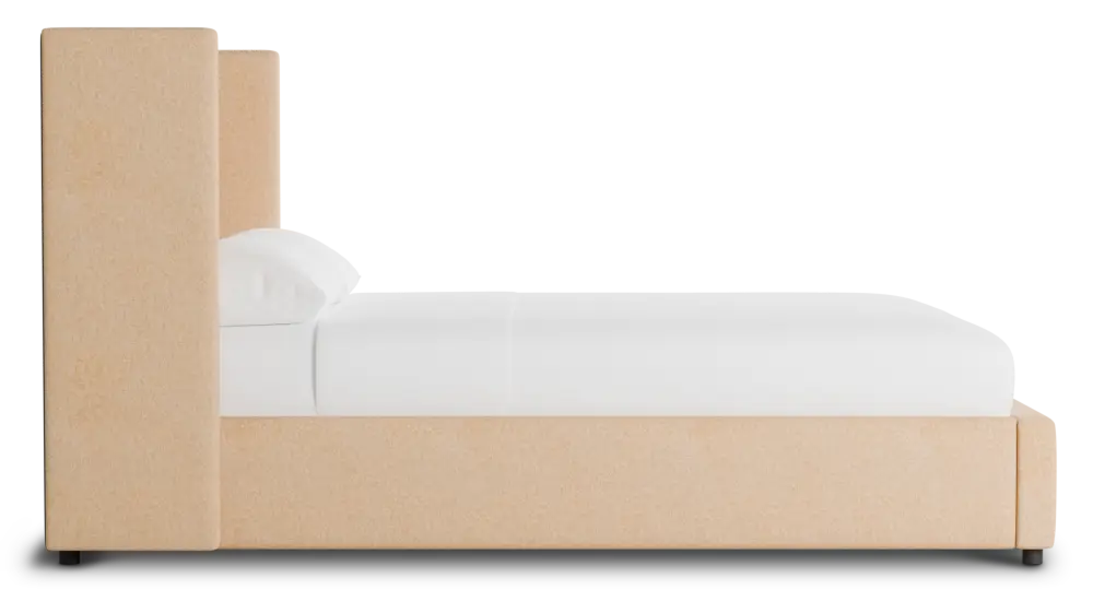 Captiva Merino Taupe 48" Upholstered Shelter Bed Captiva Merino Taupe 48" Upholstered Shelter Bed