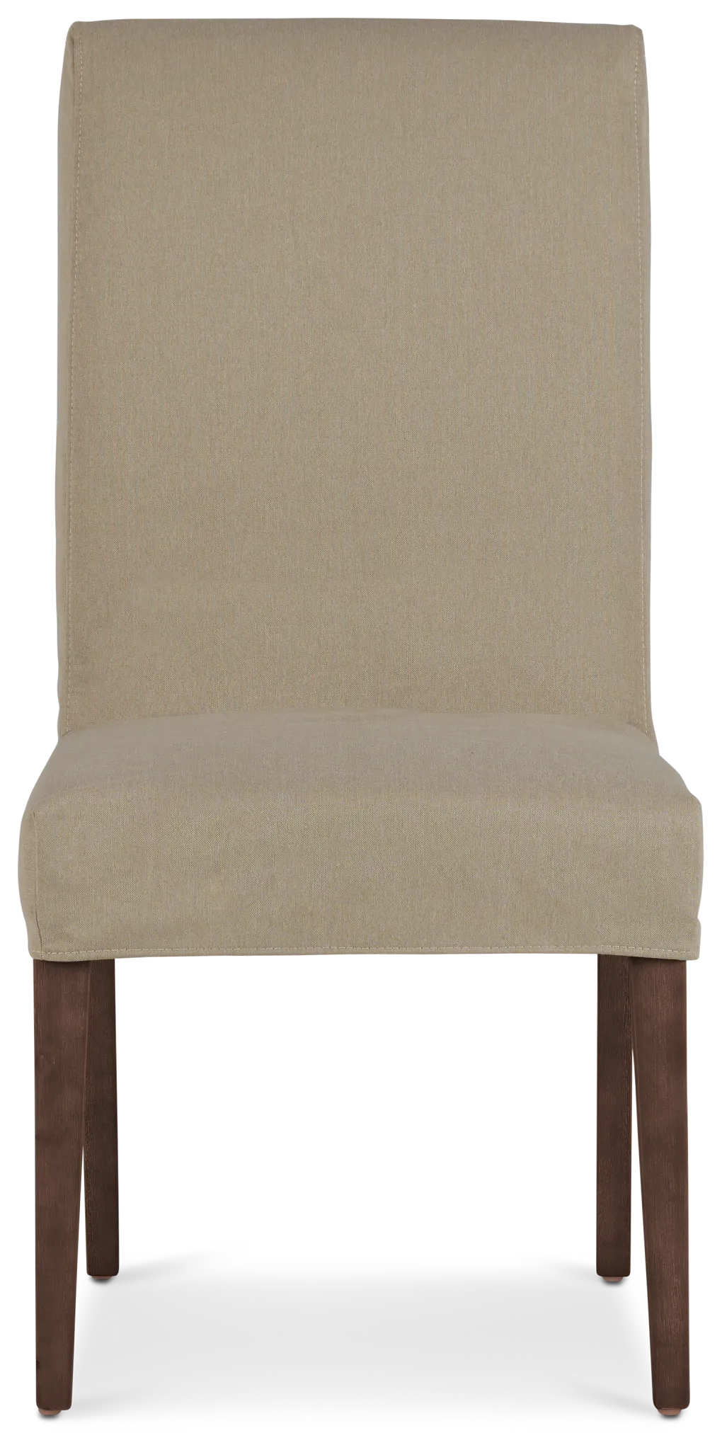 Destination Beige Short Slipcover Chair With Medium-tone Leg