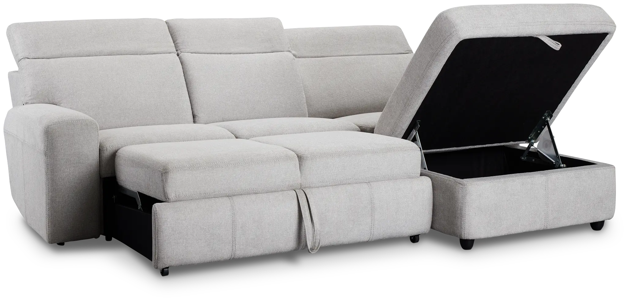 Callum Light Gray Storage Small Right Power Chaise Sleeper Sectional Callum Light Gray Storage Small Right Power Chaise Sleeper Sectional