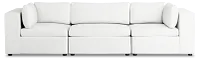 Destin Sutton White Fabric 3 Piece Modular Sofa