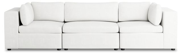 Destin Sutton White Fabric 3 Piece Modular Sofa