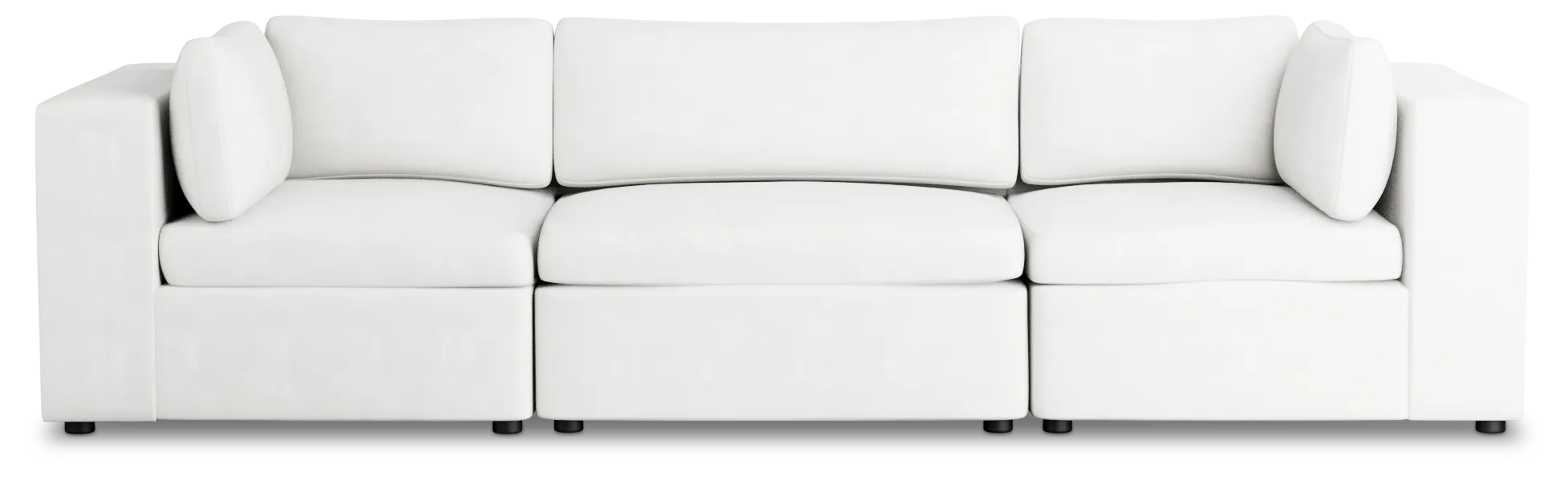 Destin Sutton White Fabric 3 Piece Modular Sofa