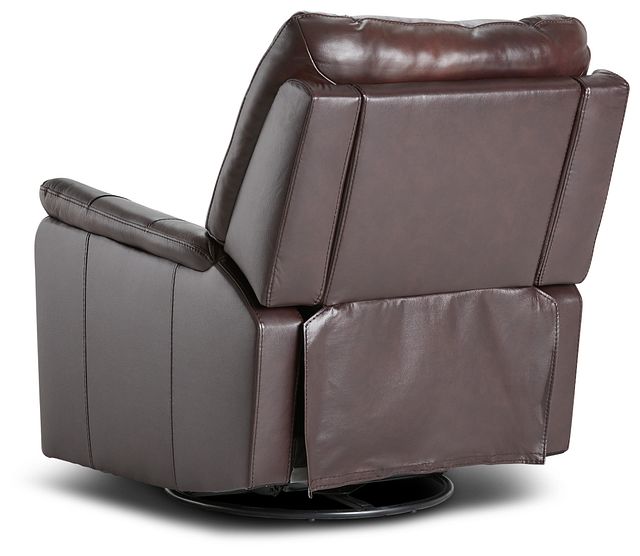 Owen Brown Leather Power Swivel Glider Recliner