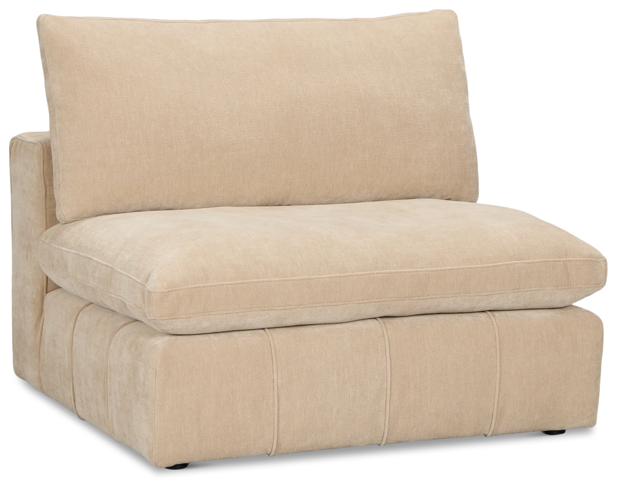 Cruz Light Beige Fabric Armless Chair