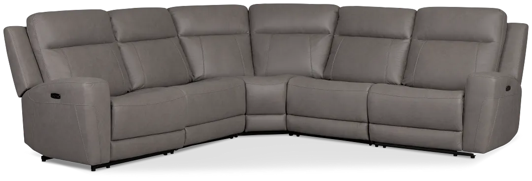 Colton Light Gray Micro Small Two-arm Power Reclining Sectional
