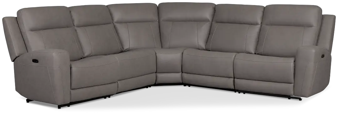 Colton Light Gray Micro Small Two-arm Power Reclining Sectional Colton Light Gray Micro Small Two-arm Power Reclining Sectional