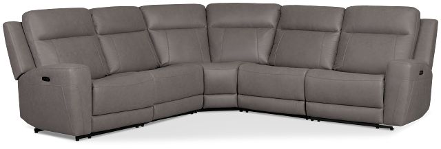Colton Light Gray Micro Small Two-arm Power Reclining Sectional
