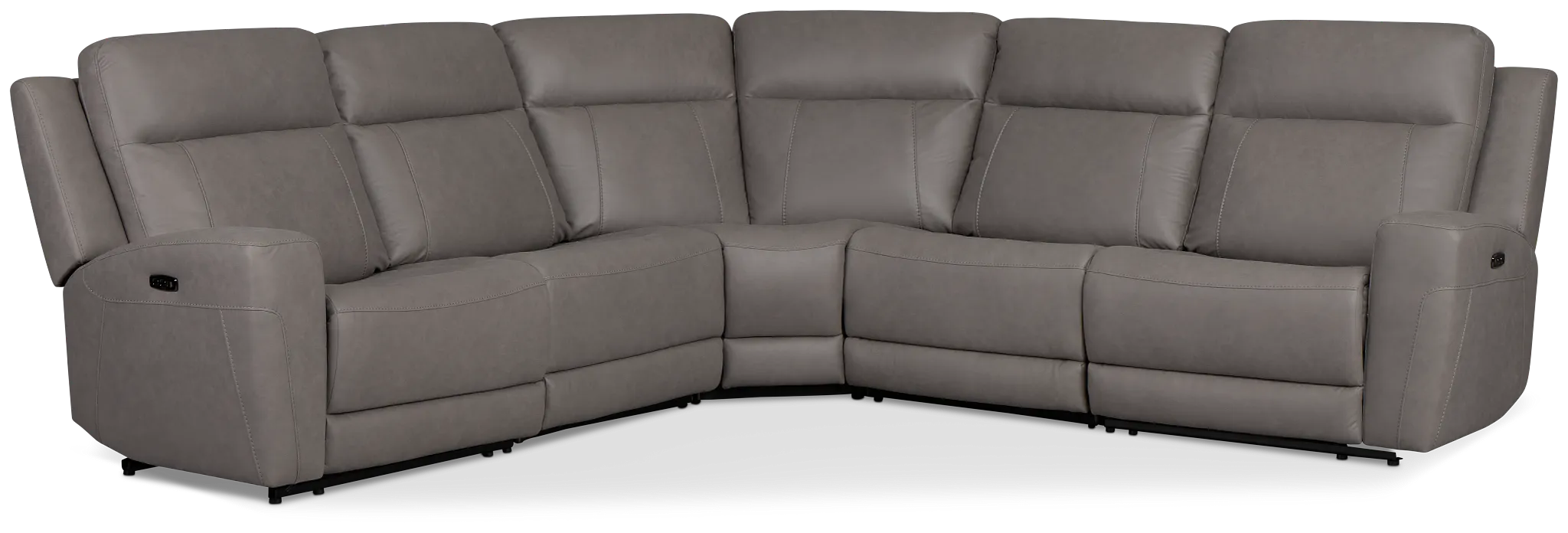 Colton Light Gray Micro Small Two-arm Power Reclining Sectional