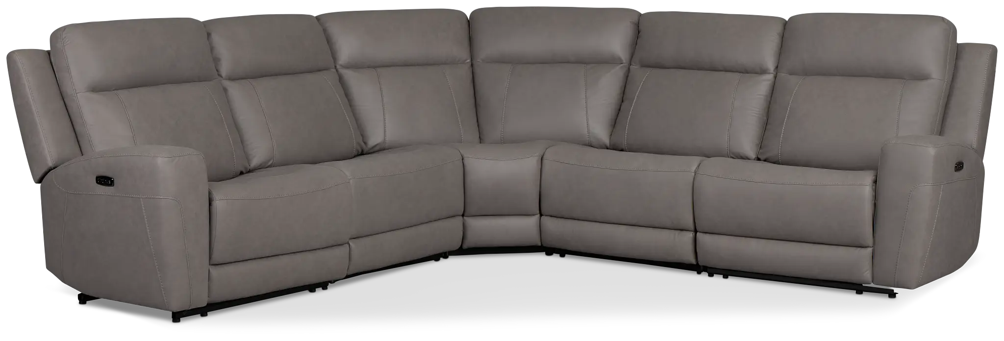 Colton Light Gray Micro Small Two-arm Power Reclining Sectional Colton Light Gray Micro Small Two-arm Power Reclining Sectional