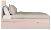 Charleston Pink Panel Bed With 4 Storage Drawers