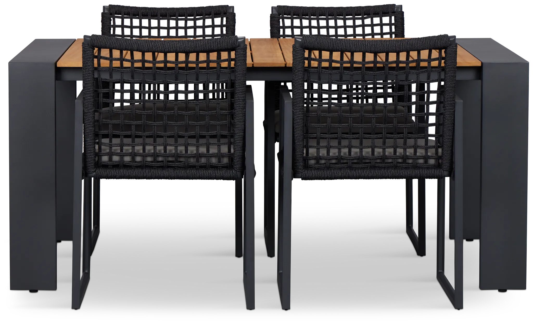 Sunrise Teak 65" Rectangular Table & 4 Aluminum Arm Chairs