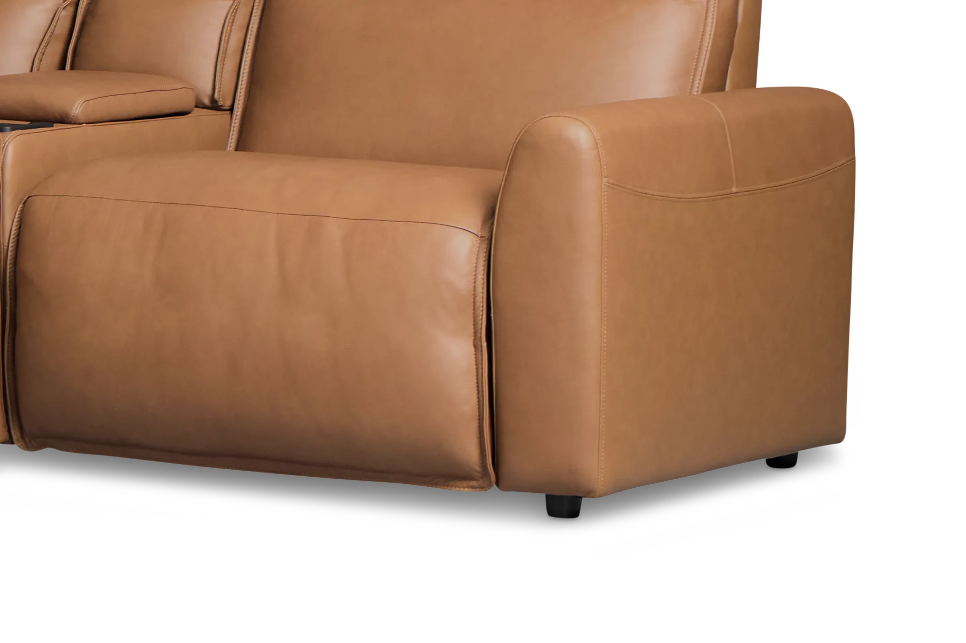 Edison Medium Brown Leather/vinyl Large Dual Power Reclining 2-arm Sectional