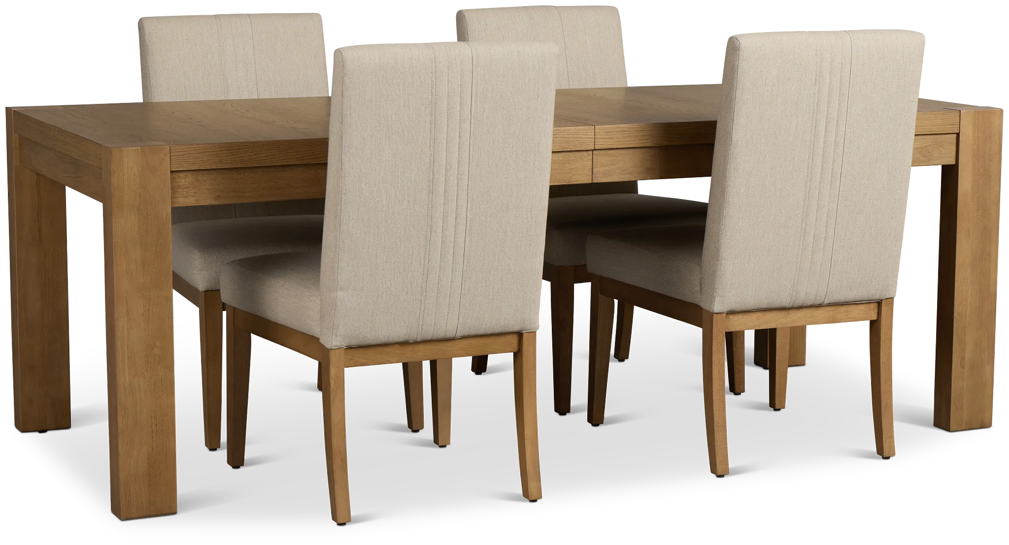 Tahoe Light Tone Rectangular Table & 4 Upholstered Chairs