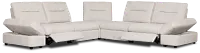 Mila Light Beige Fabric Small Dual Power Reclining Two-arm Sectional