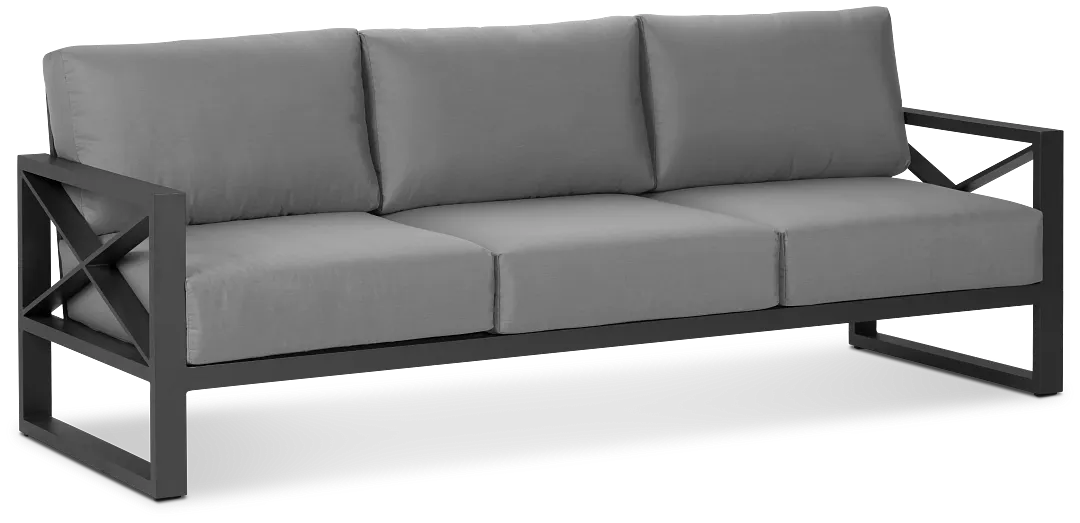 Linear Dark Gray Aluminum Sofa