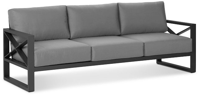 Linear Dark Gray Aluminum Sofa
