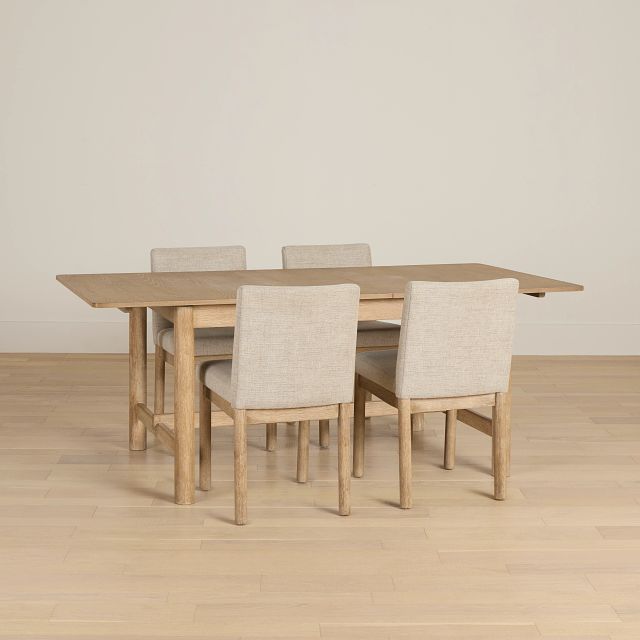 Taylor Light Tone Rect Table & 4 Upholstered Chairs