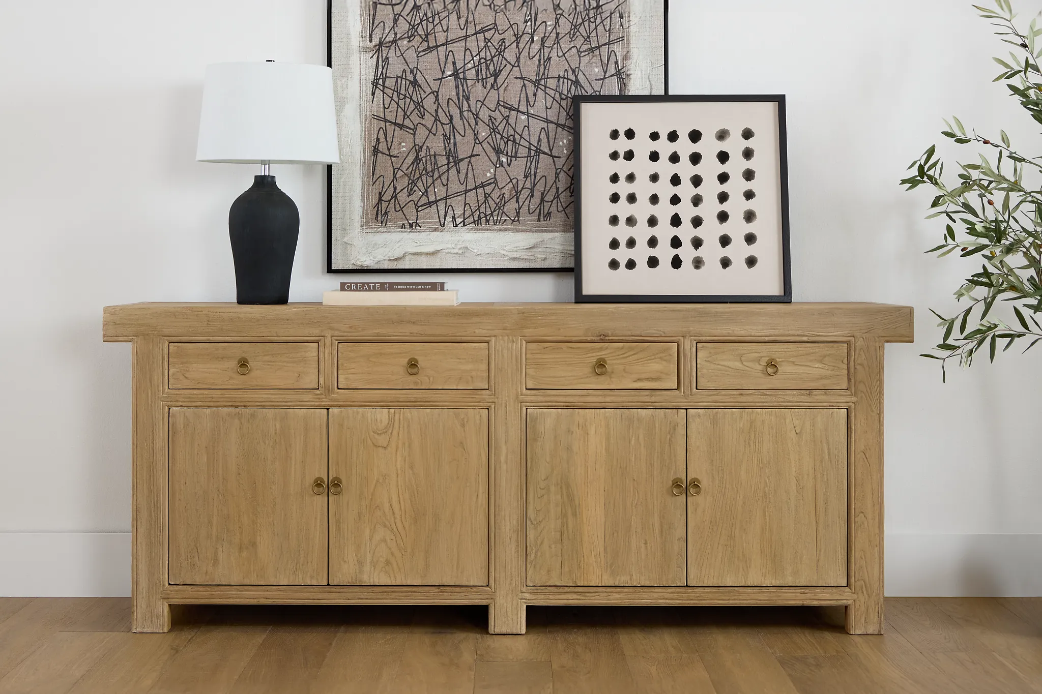 Deven Light Tone Four-door Cabinet