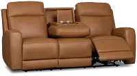Belmont Medium Brown Lthr/vinyl Power Reclining Sofa