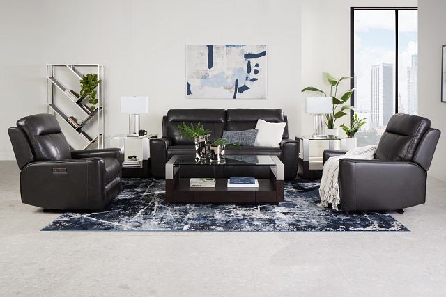 Benji Dark Gray Lthr/vinyl Power Reclining Sofa