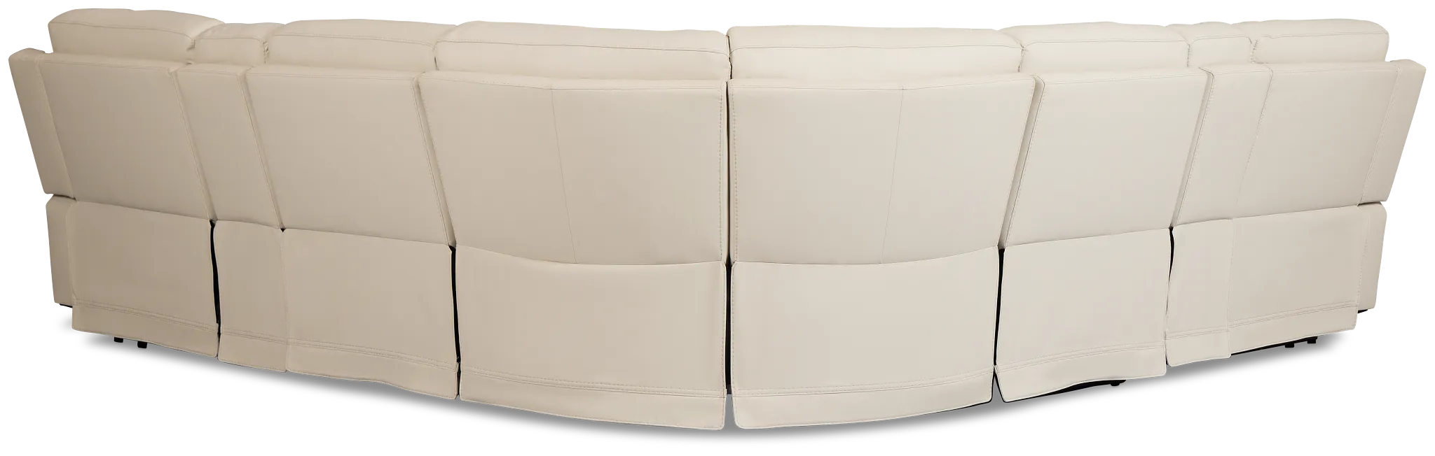 Flexsteel Sterling Ivory Lthr/vinyl Large Dual Power Reclining Two-arm Sectional