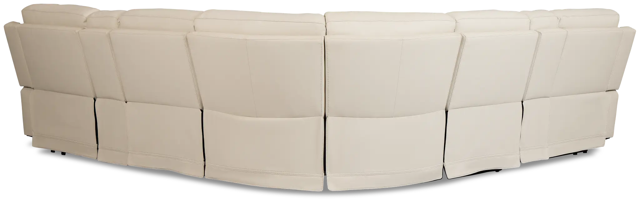 Flexsteel Sterling Ivory Lthr/vinyl Large Dual Power Reclining Two-arm Sectional Flexsteel Sterling Ivory Lthr/vinyl Large Dual Power Reclining Two-arm Sectional