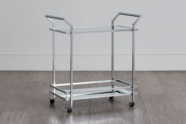 Kiven Silver Chrome Bar Cart (0)