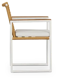 Sunrise White Teak Arm Chair