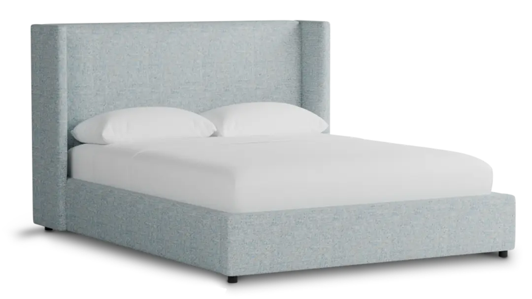 Captiva Natural Beauty Light Blue 48" Upholstered Shelter Bed Captiva Natural Beauty Light Blue 48" Upholstered Shelter Bed