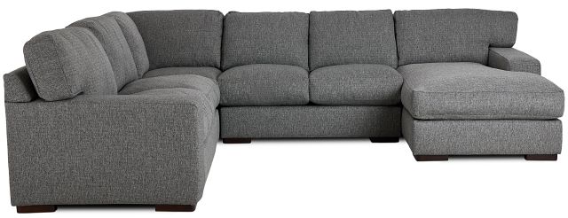 Veronica Dark Gray Down Medium Right Chaise Sectional