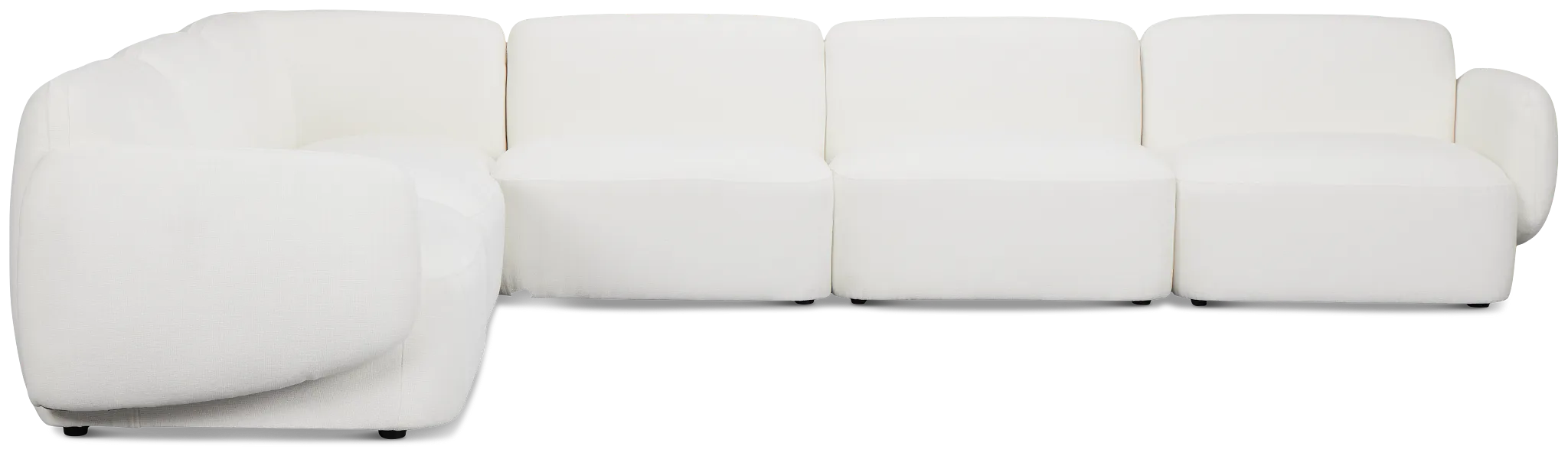 Halsey White Fabric Medium Two-arm Sectional