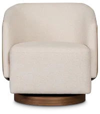 Luna Beige Fabric Swivel Chair