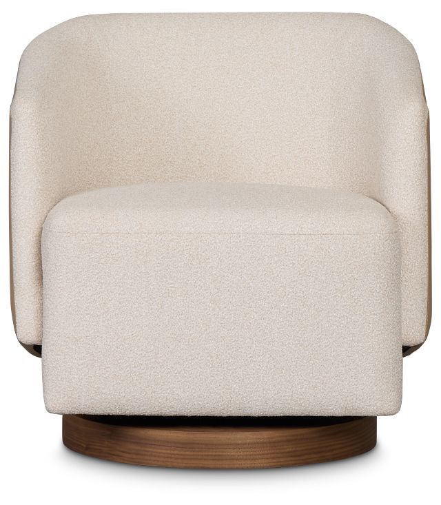 Luna Beige Fabric Swivel Chair