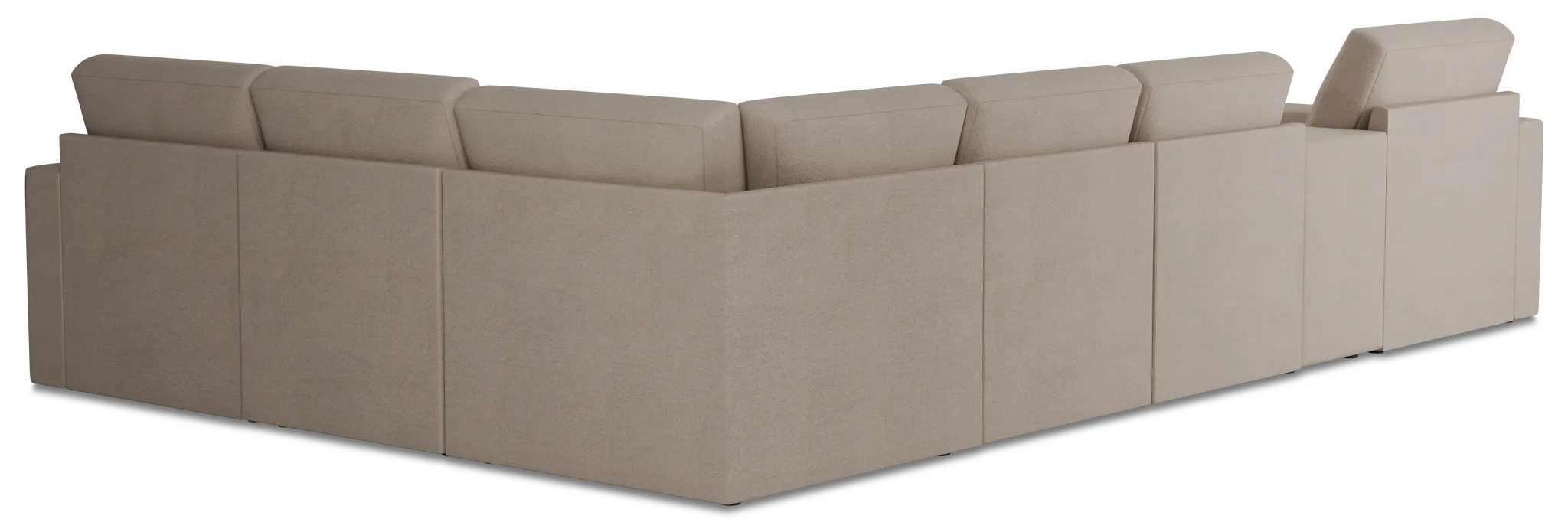 Citymod Beige Fabric Large Left Chaise Sectional With Media Console