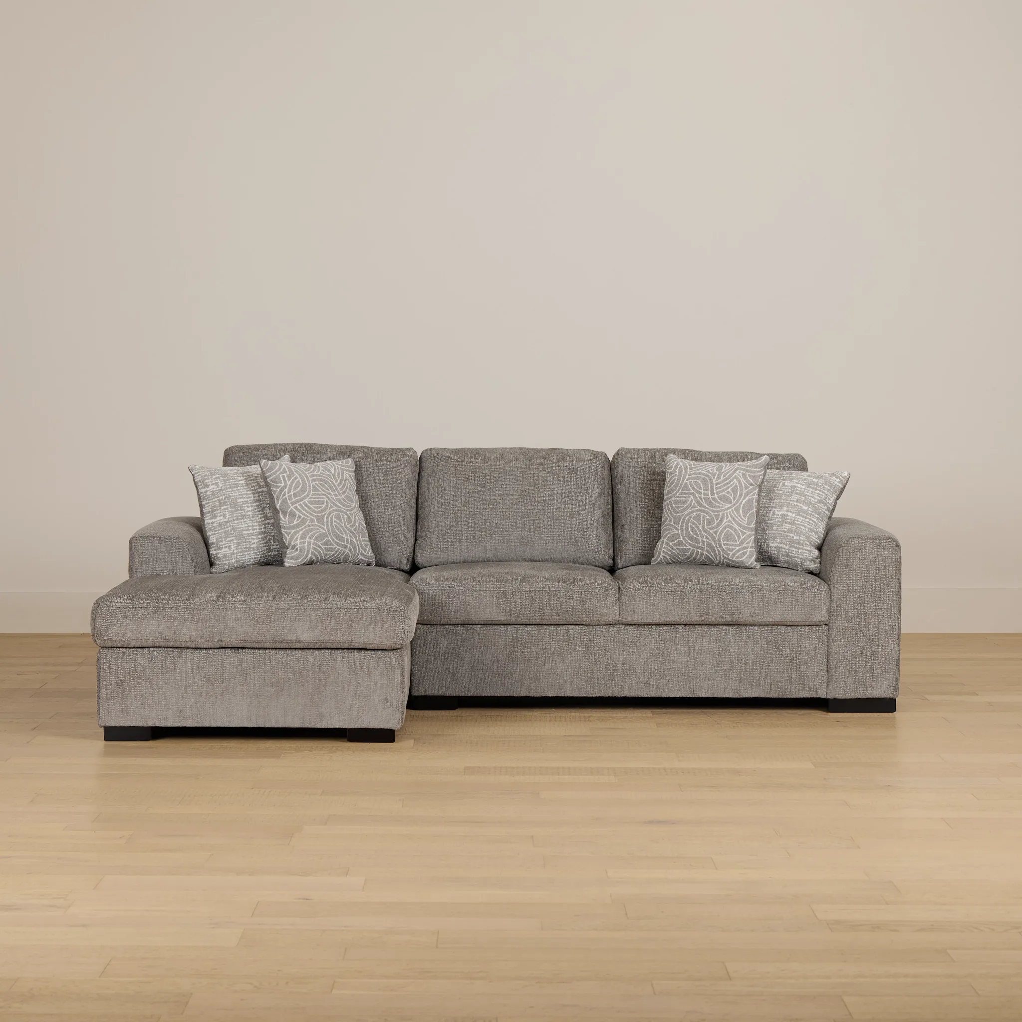 Blakely Gray Fabric Right Chaise Storage Sectional