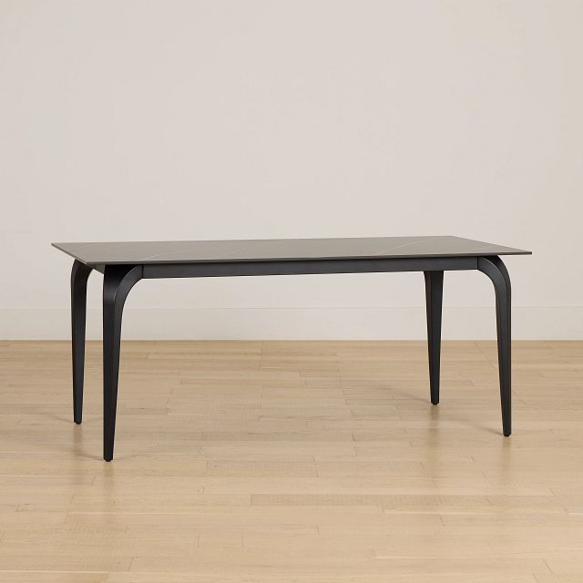 Sierra Black Stone Rectangular Table