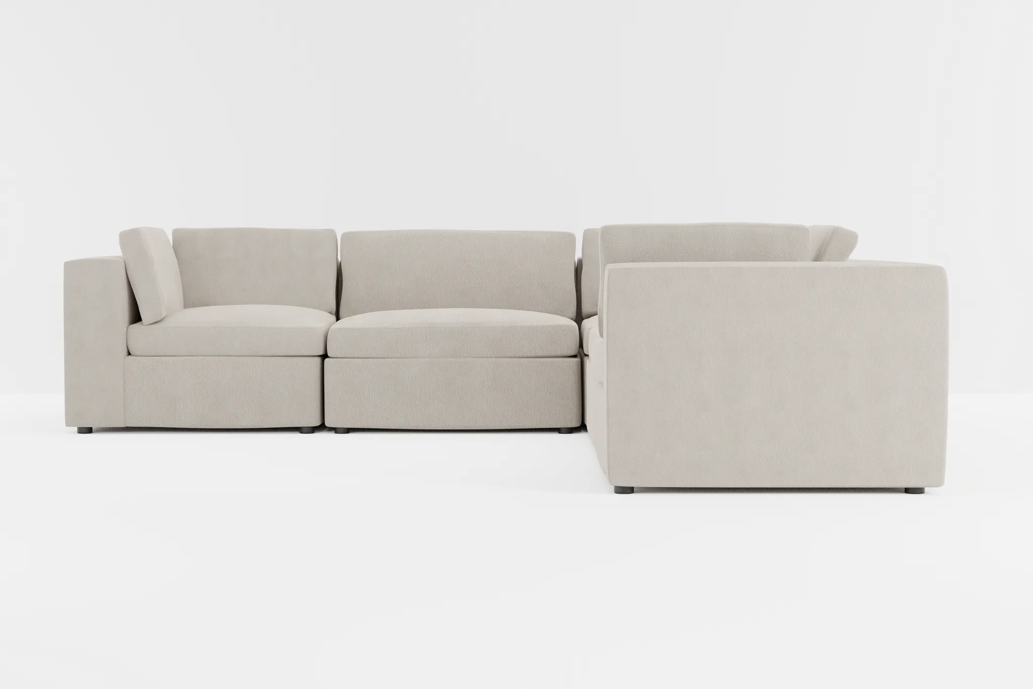 Destin Revenue Beige Fabric 5-piece Modular Sectional