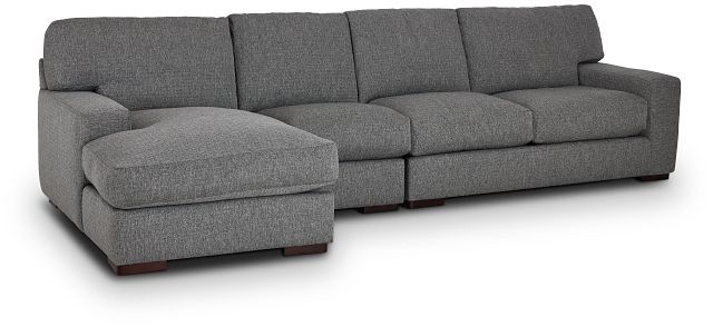 Veronica Dark Gray Down Small Left Chaise Sectional (1)