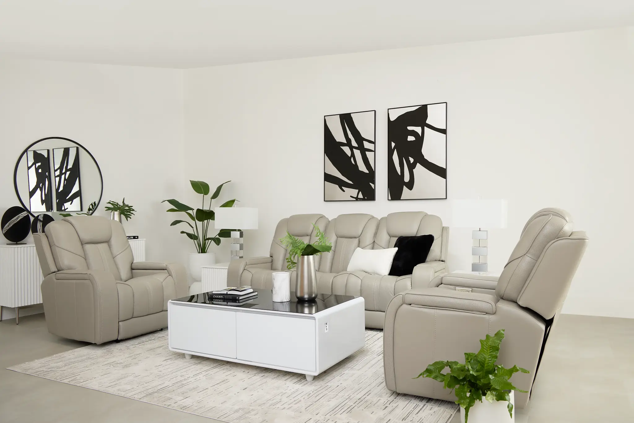 Eclipse Light Gray Lthr/vinyl Power Recliner Eclipse Light Gray Lthr/vinyl Power Recliner