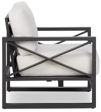 Linear Dark Gray White Rocking Chair