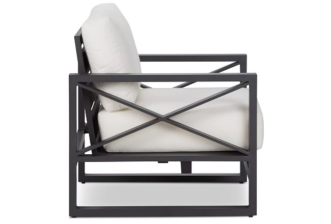 Linear Dark Gray White Rocking Chair