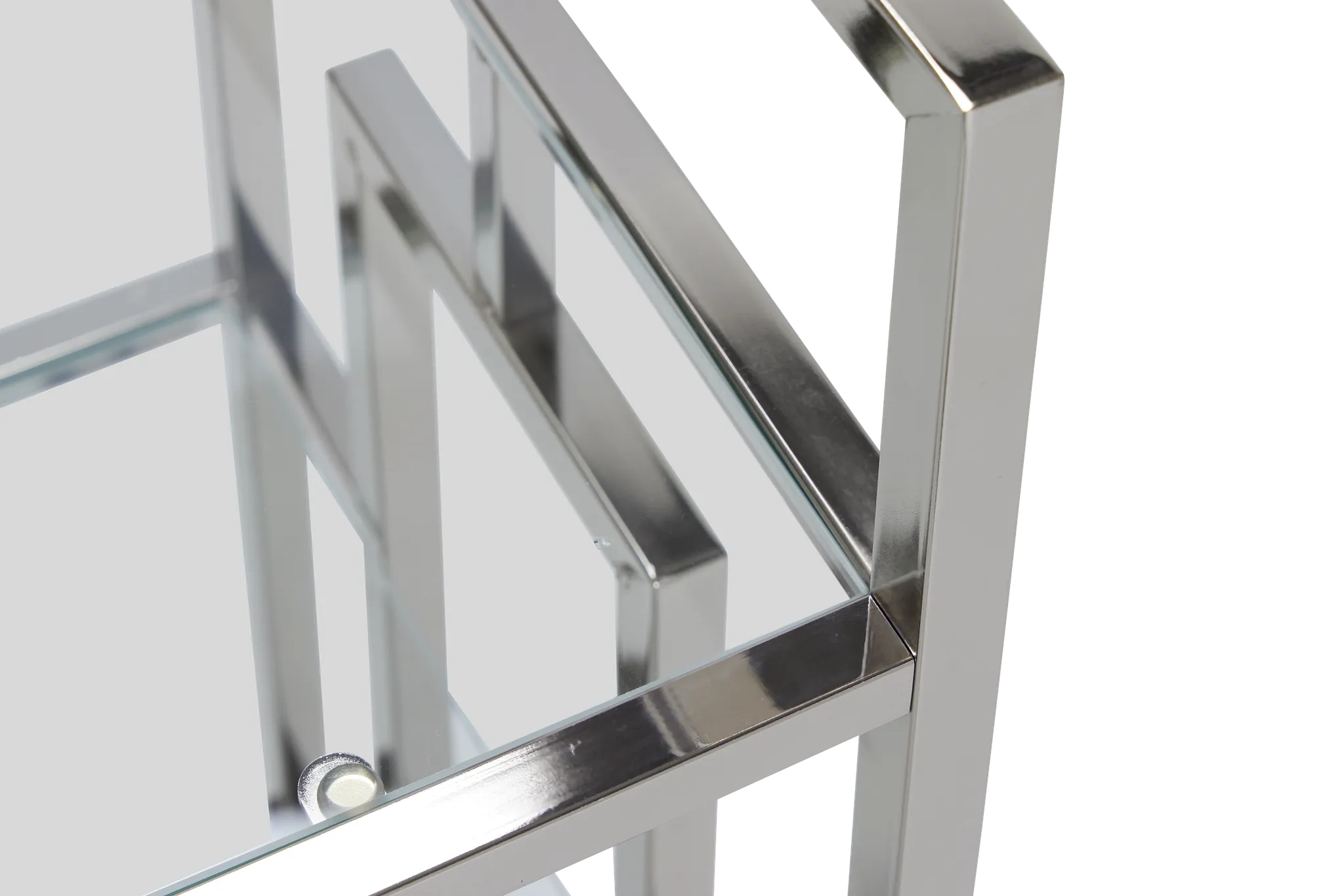 Ezra Silver Chrome Bar Cart